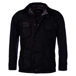 Barbour International Slim Fit International Waxed Jacket, Black